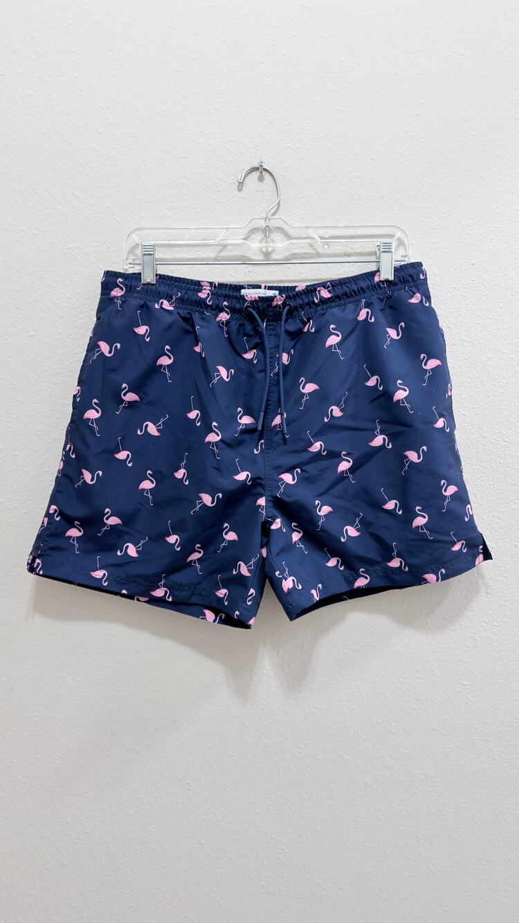 Primark Cares Men's Navy Flamingo Swim Shorts – Large